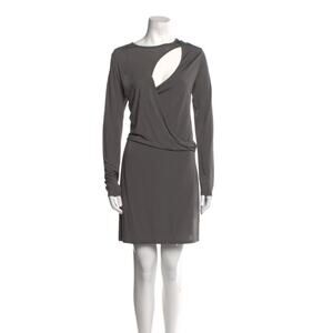 Mason Size M Bateau Cutout Surplice‎ Neckline Long Sleeve Gray Mini Dress